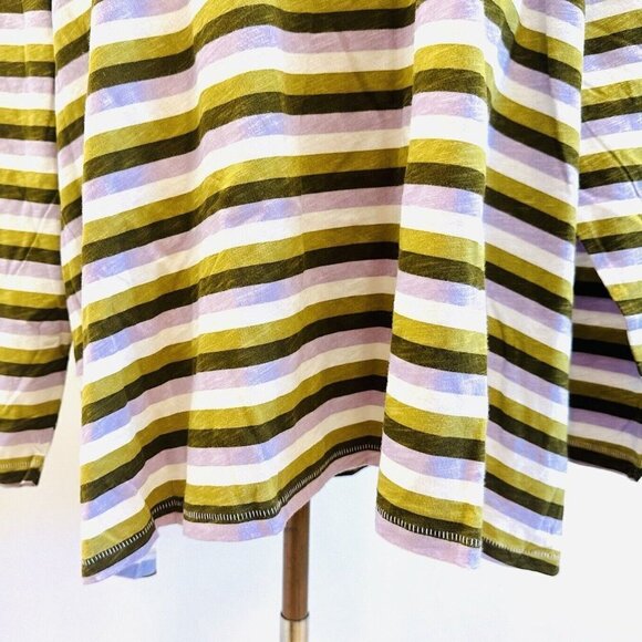 NWT SONOMA Women Long Sleeve Pullover Striped The Everyday Tee Shirt Top Size 5X - Picture 3 of 11